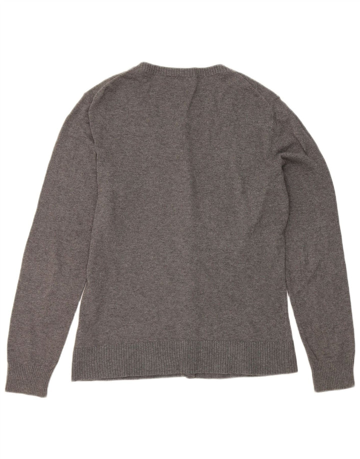 Gap Cardigan Femme Pull UK 14 Large Gris Coton