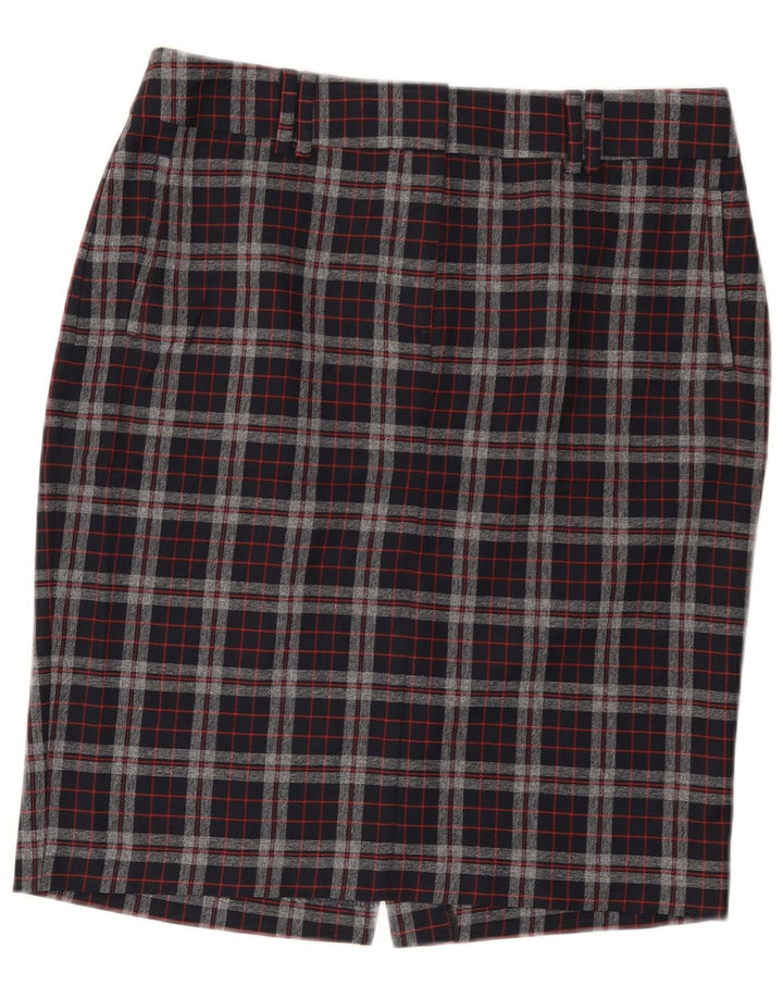 Marks & Spencer Jupe crayon pour femme UK 14 Large W32 Noir à carreaux Polyester