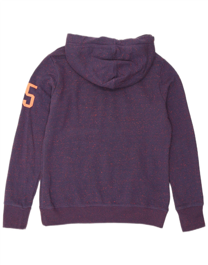 SUPERDRY Pull à capuche graphique pour homme en polyester moucheté violet moyen