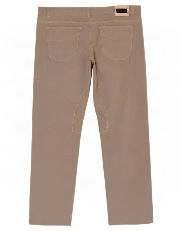 SIVIGLIA Pantalon décontracté d'équitation droit pour homme W40 L30 Gris en coton à fines rayures