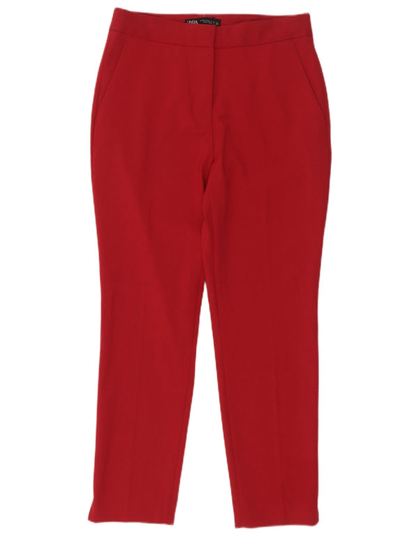 Zara Pantalon Chino Slim Femme EU 36 XS W26 L26 Rouge Polyester