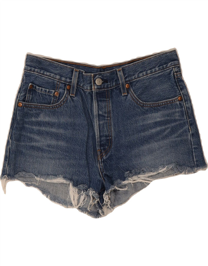 LEVI'S Womens 501 Distressed Denim Shorts W28 Medium  Blue Cotton Vintage Levi's and Second-Hand Levi's from Messina Hembry 