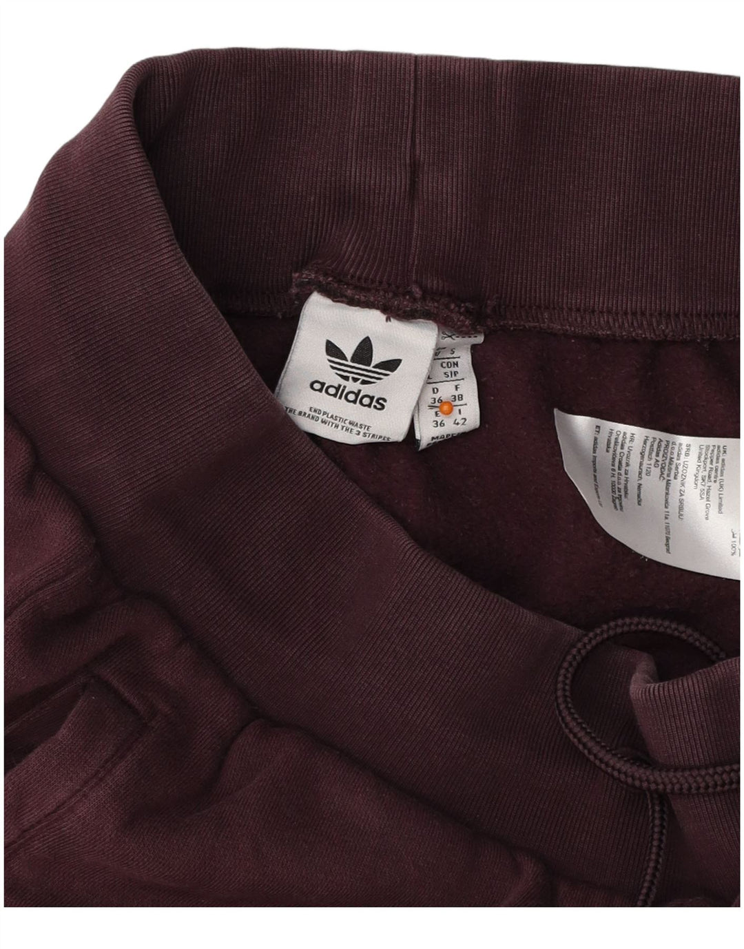 ADIDAS Pantalon de survêtement pour femme Joggers UK 10 Petit coton bordeaux