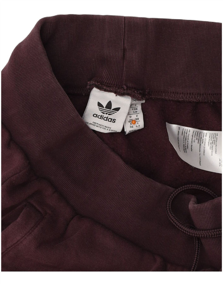 ADIDAS Pantalon de survêtement pour femme Joggers UK 10 Petit coton bordeaux