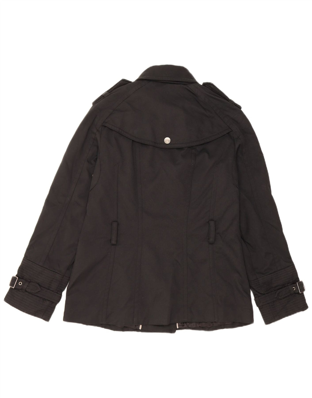 Zara Veste Militaire Femme UK 12 Medium Noir Nylon