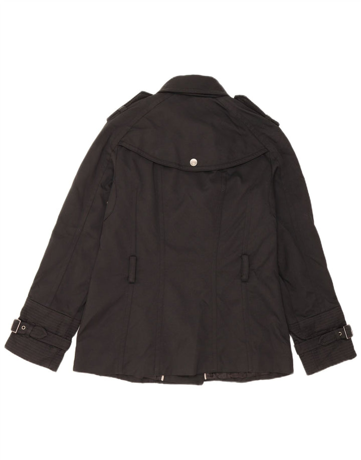 Zara Veste Militaire Femme UK 12 Medium Noir Nylon