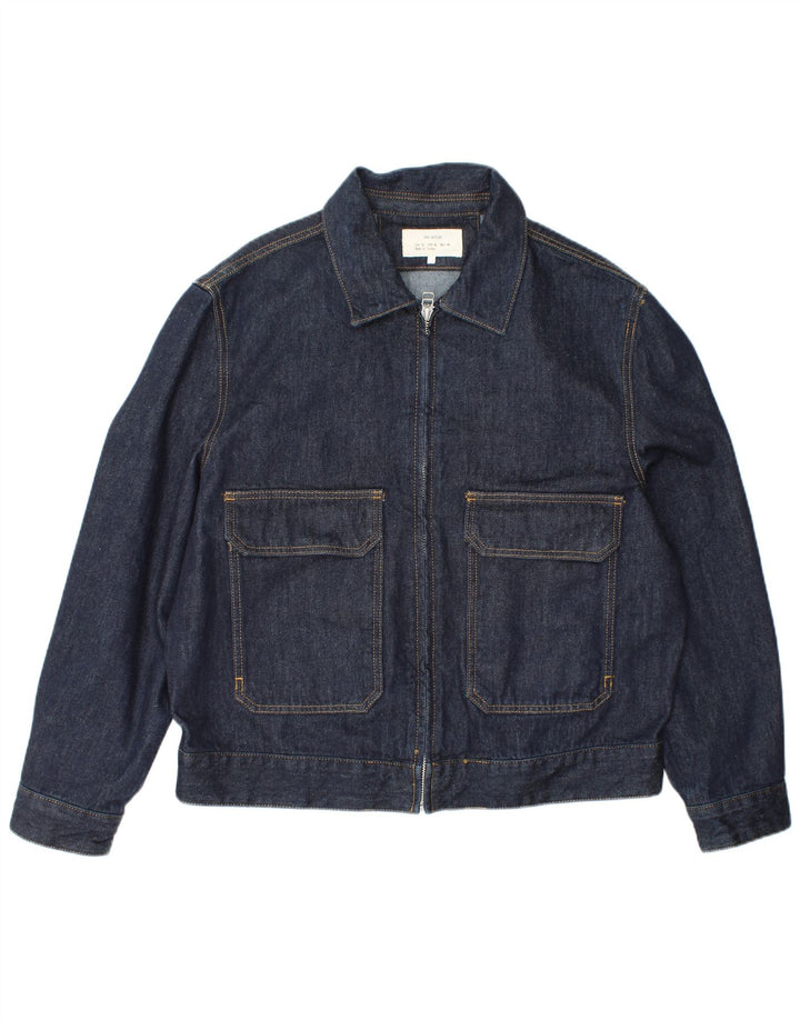 Zara Veste en jean pour homme UK 42 XL Bleu marine Polyester