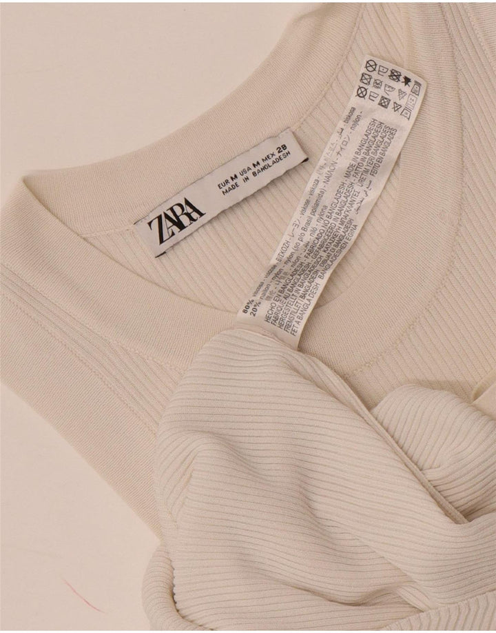 Zara Femme Débardeur UK 12 Medium Blanc Viscose