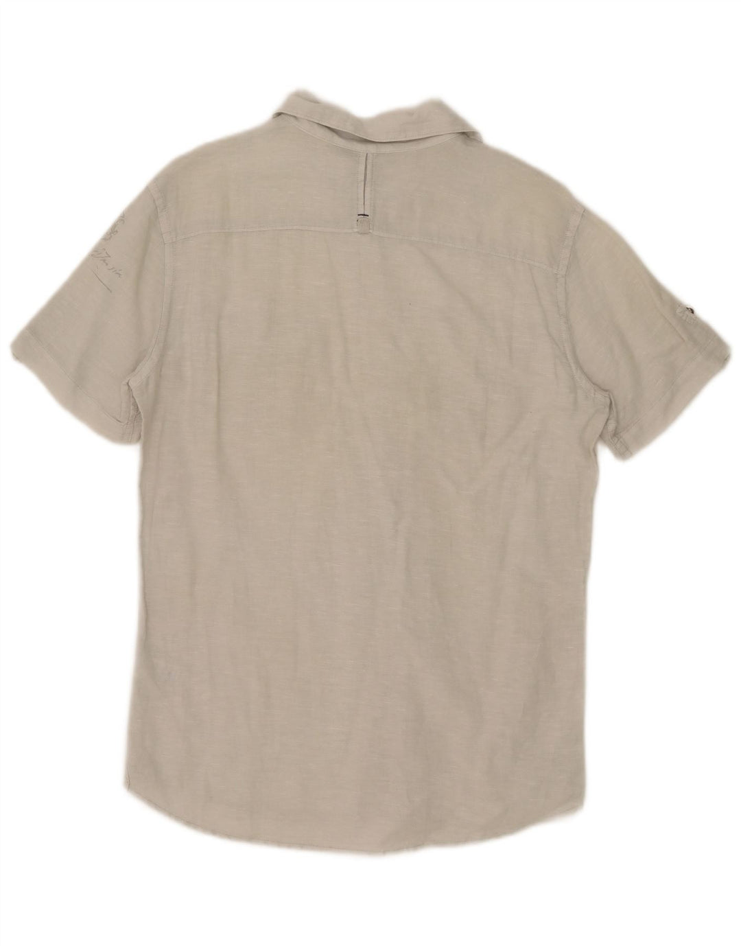 Gas Chemise à Manches Courtes Homme Lin Beige Moyen