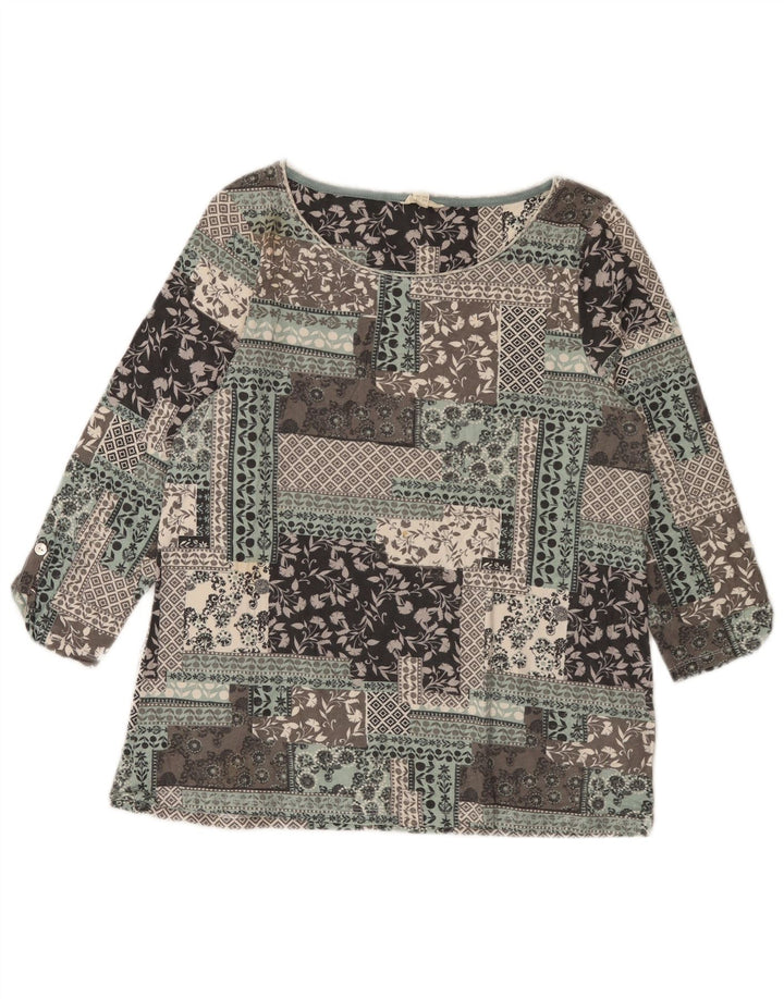 WHITE STUFF Chemisier Top UK 12 Medium Multicolore Patchwork