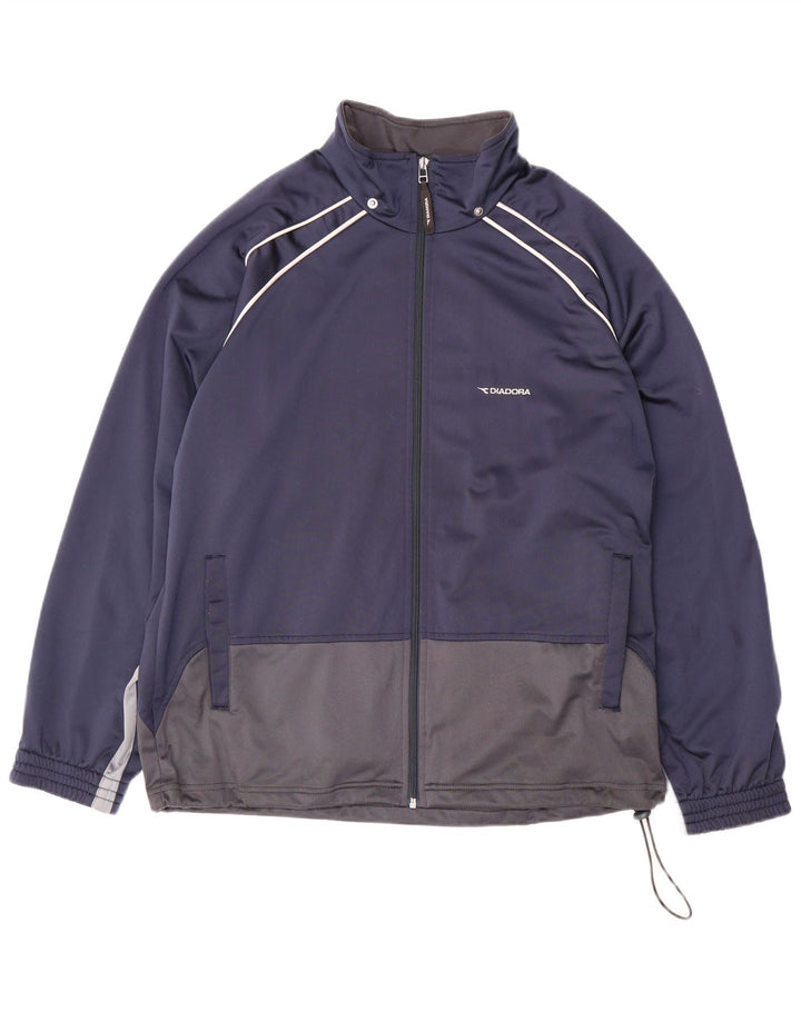 DIADORA Veste de survêtement pour homme UK 40 Bleu marine moyen Colourblock
