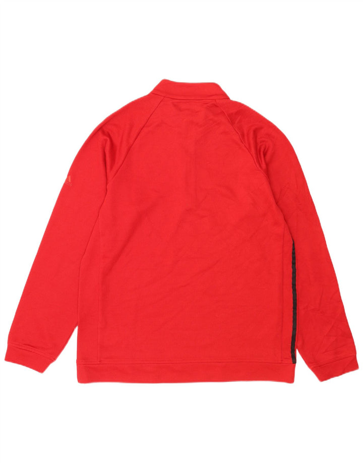 Adidas Sweat-shirt à col zippé pour homme Rouge moyen Polyester