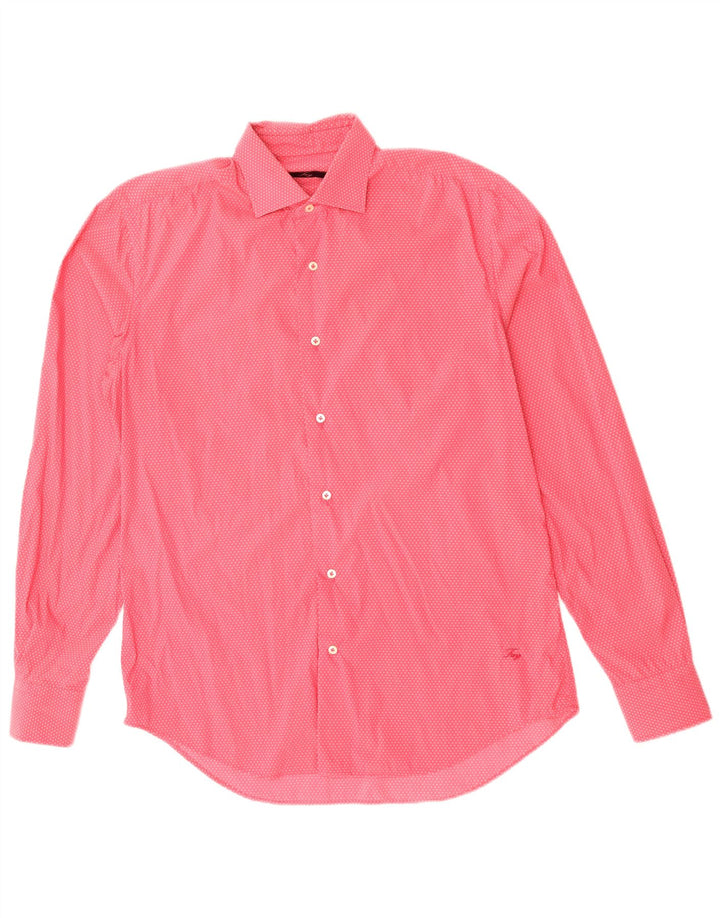 Chemise homme FAY taille 39 15 1/2 coton tacheté rose moyen
