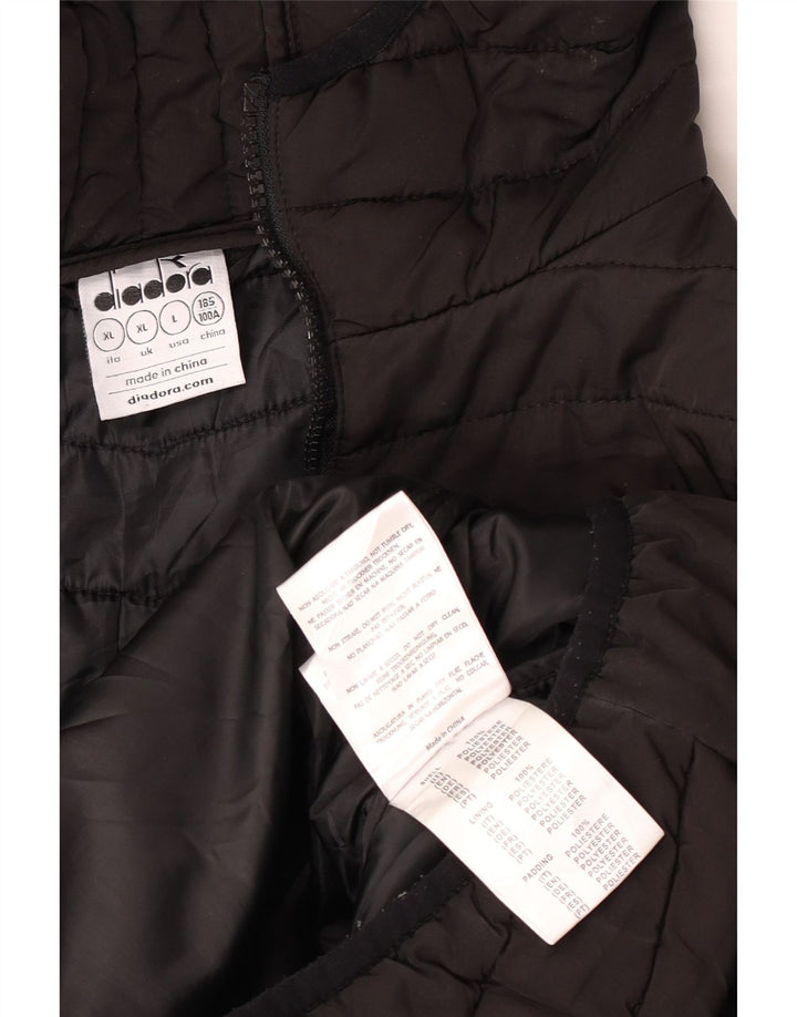Diadora Veste matelassée à capuche pour hommes UK 42 XL Noir Polyester
