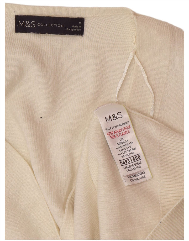 Marks & Spencer Cardigan pour femme en viscose blanc cassé UK 44