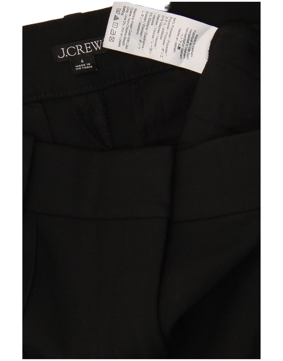 J. CREW Pantalon Chino Droit Femme US 6 Medium W30 L31 Noir Polyester