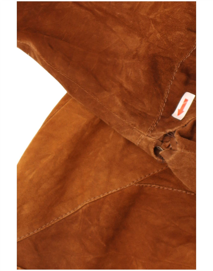 veste en daim homme vintage IT 54 2XL Cuir marron