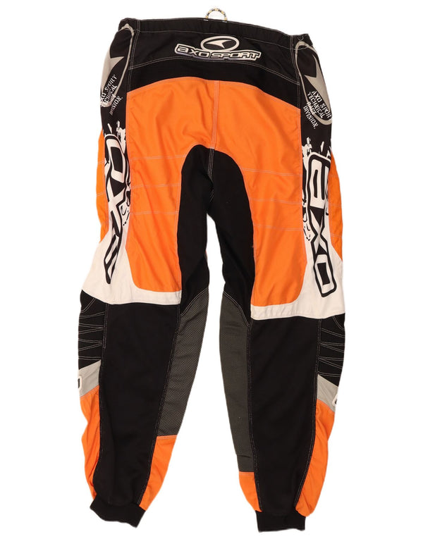 AXO Pantalon de course de moto graphique pour homme EU 54 2XL W38 L30 Orange Colourblock