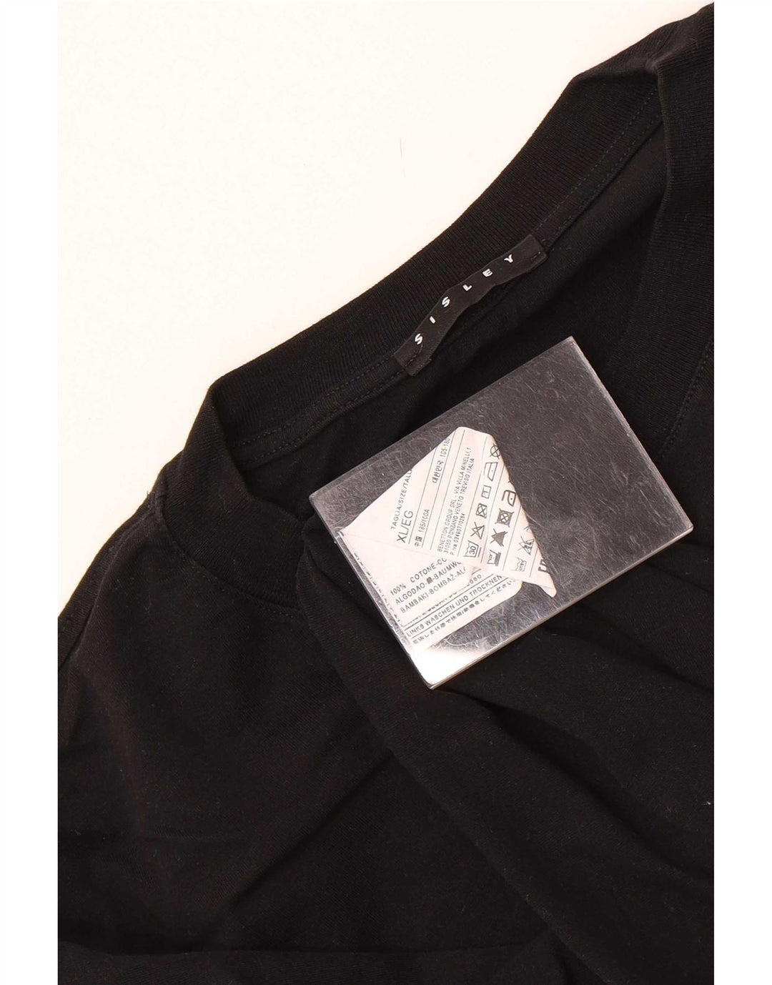 Sisley T-Shirt Top XL Noir Coton Homme