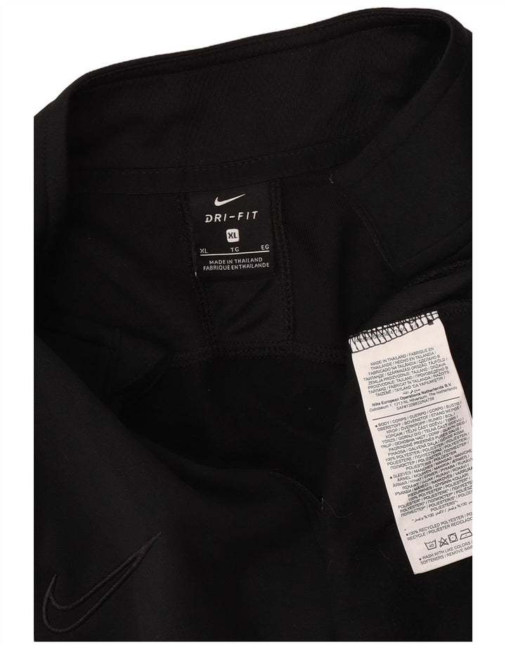 Nike Hommes Dri Fit Zip Neck Pull Survêtement Top XL Noir Polyester
