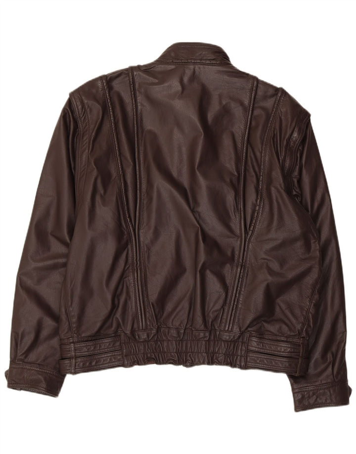 Veste en cuir Bomber homme vintage EU 54 2XL Cuir marron