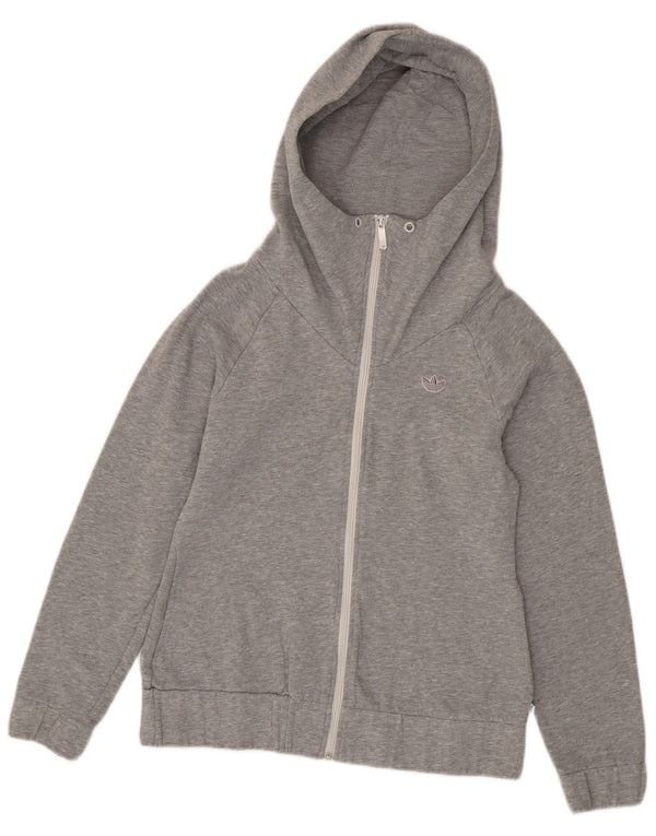 Adidas Pull à capuche zippé pour femme UK 10 Petit polyester moucheté gris