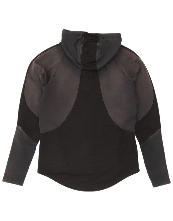 Puma Pull à capuche zippé pour femme UK 10 Petit coton color block noir