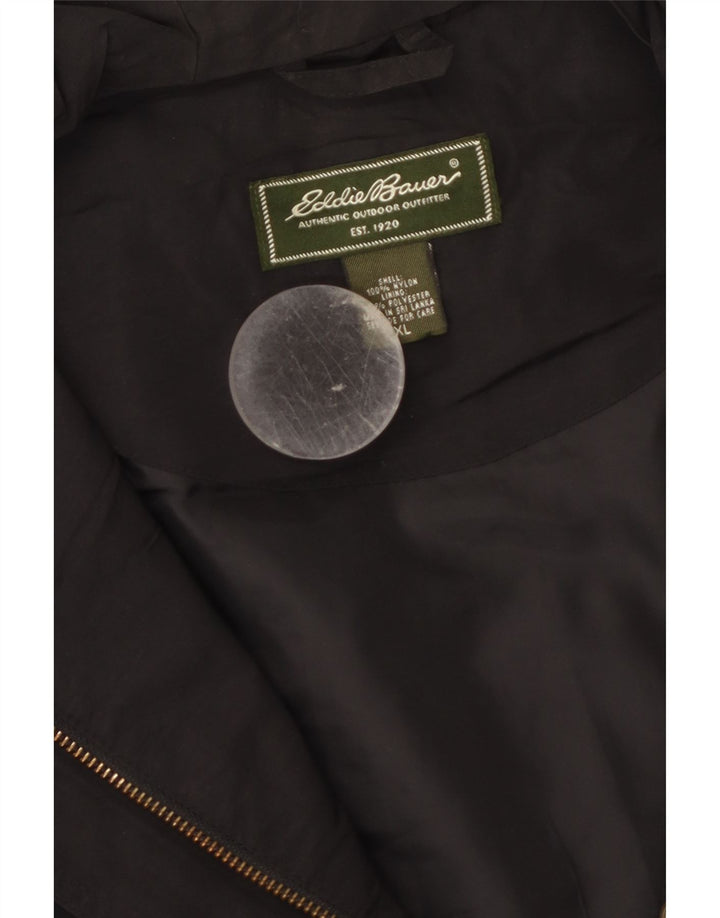 Eddie Bauer Veste coupe-vent à capuche surdimensionnée pour femme UK 18 XL Nylon noir