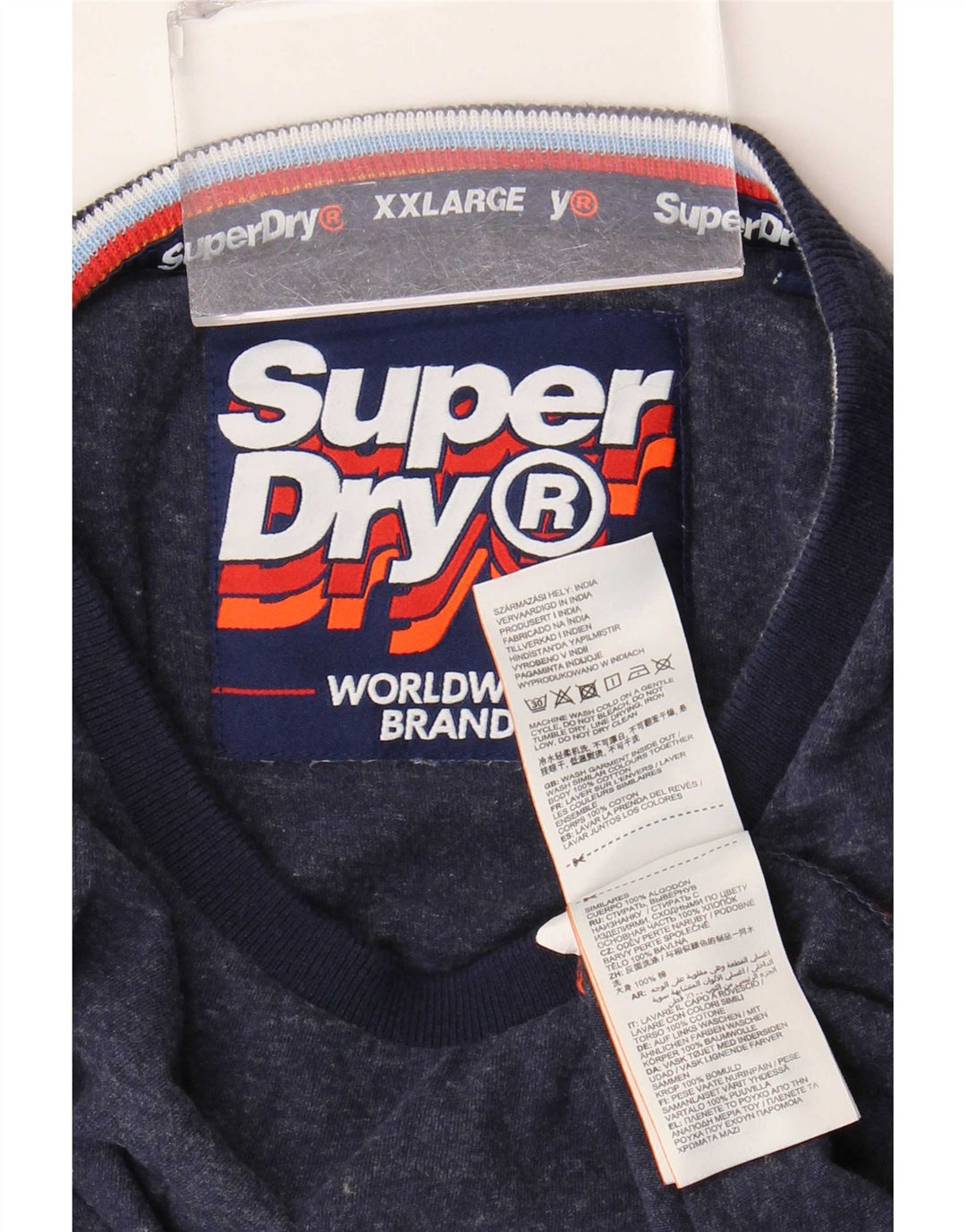 Superdry T-Shirt Homme Top 2XL Bleu Coton