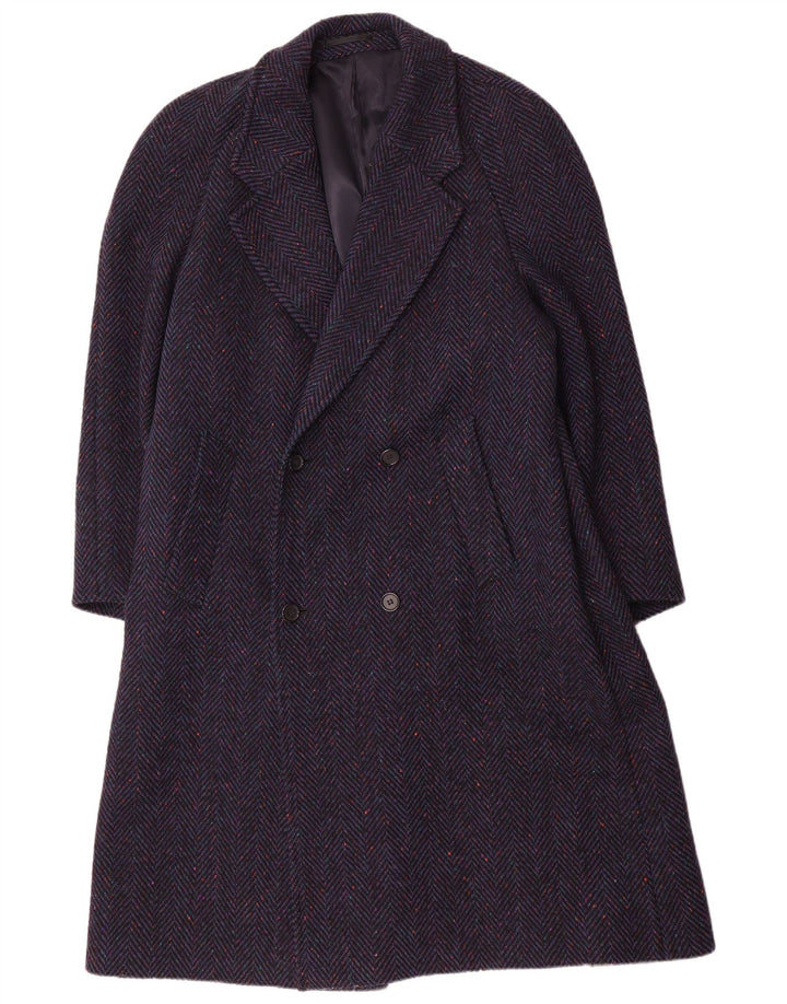 DONEGAL Manteau croisé pour homme UK 38 Laine à chevrons bleu marine moyen