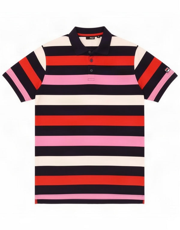 Fila Polo Homme Medium Multicolore Rayé Coton