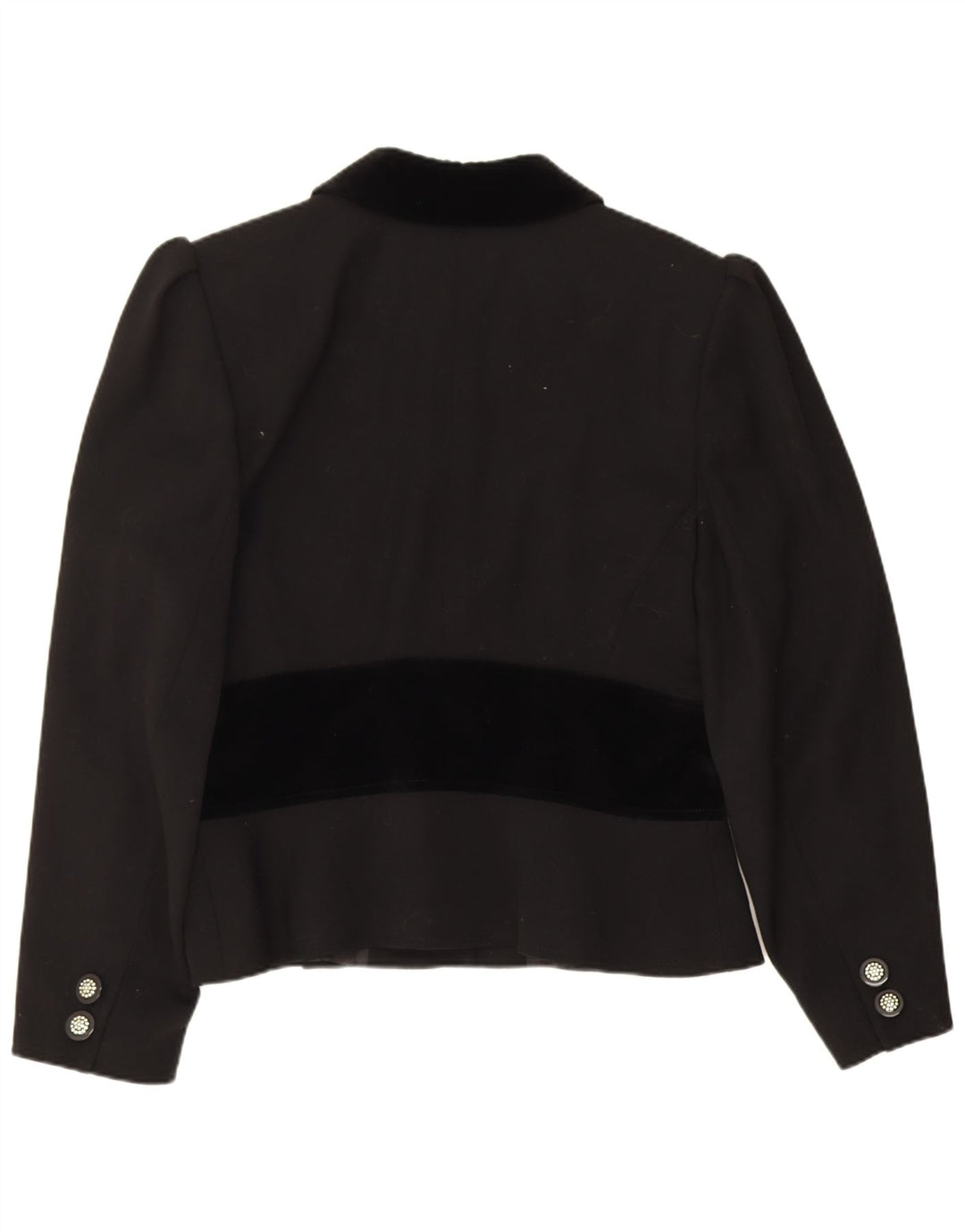 Valentino Veste Blazer 5 Boutons Femme UK 14 Large Laine Colorblock Noir