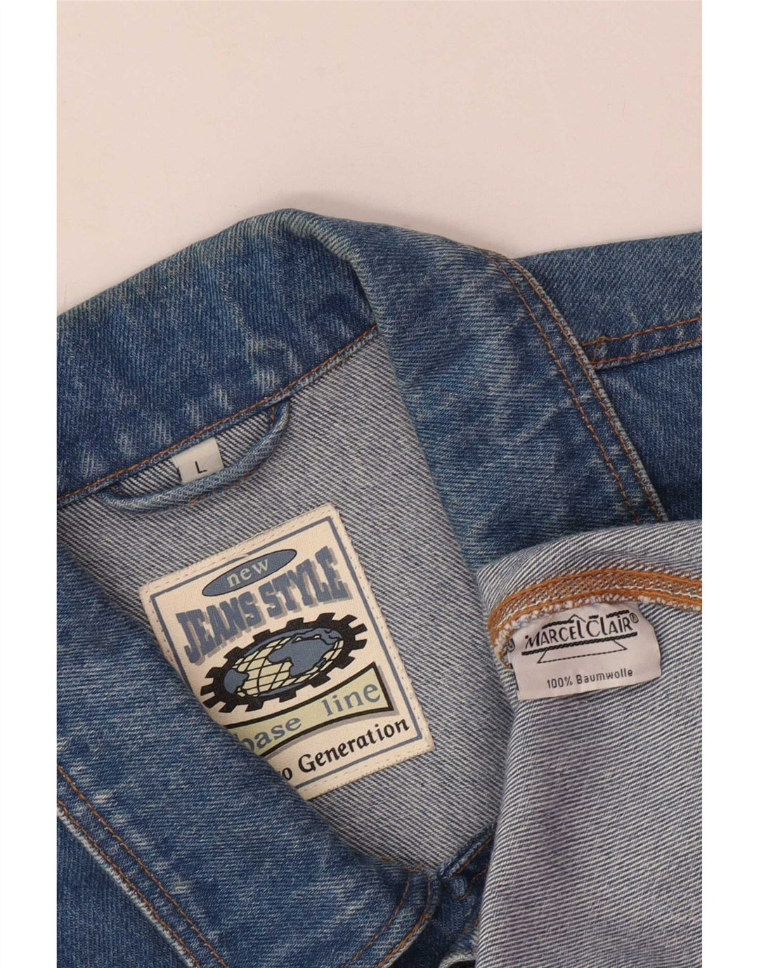 Marcel Clair Gilet en jean pour homme UK 40 Large Bleu Coton