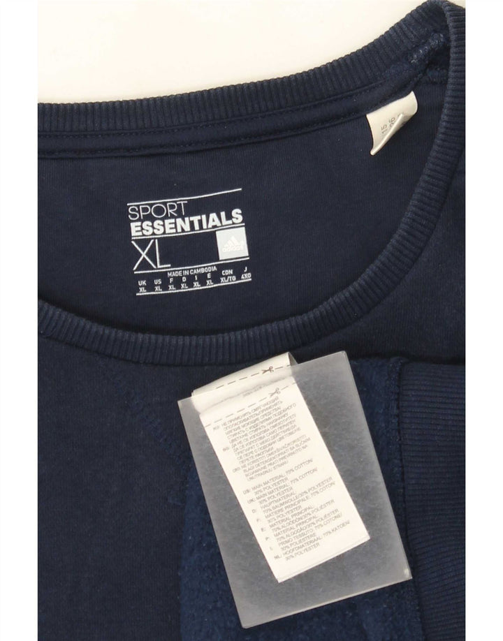 Adidas Homme Sweatshirt Jumper XL Bleu Marine Coton