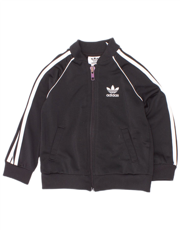 Adidas Veste de survêtement pour bébé garçon 9-12 mois Noir Polyester