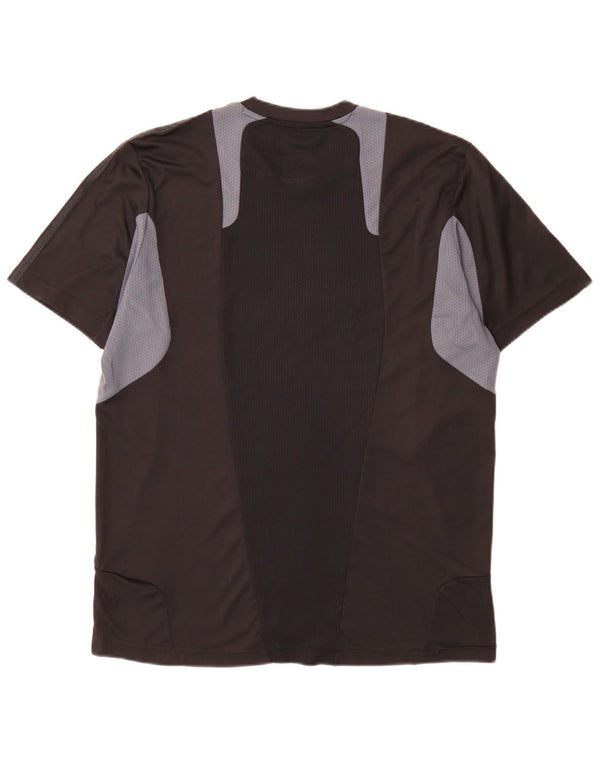 Adidas T-shirt pour homme en polyester color block Noir moyen