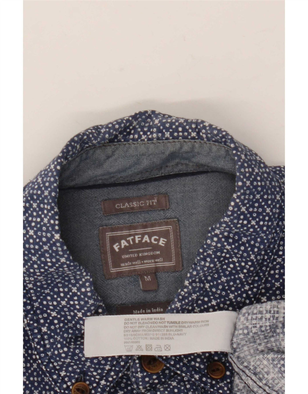 Chemise Classique à Manches Courtes Homme Fat Face Bleu Marine Moyen Géométrique