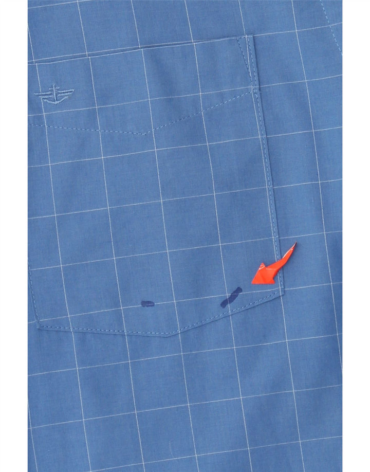 Dockers Chemise à Carreaux Homme Grand Carreau Bleu Coton