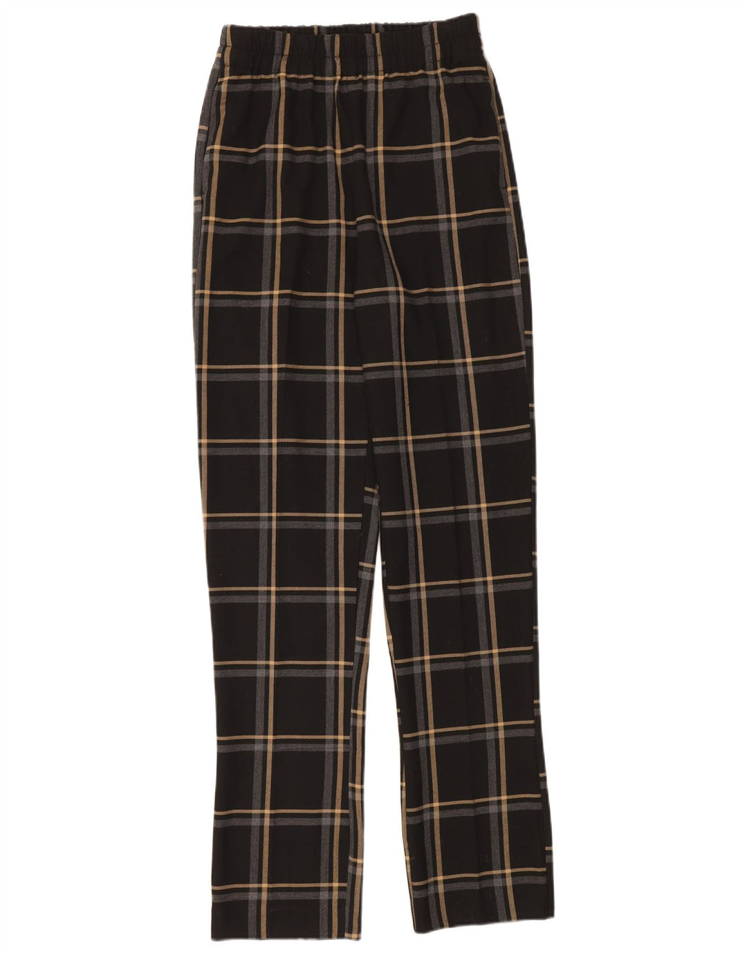 Pantalon Chino Slim Femme Zara XS W24 L34 Noir Carreaux Polyester