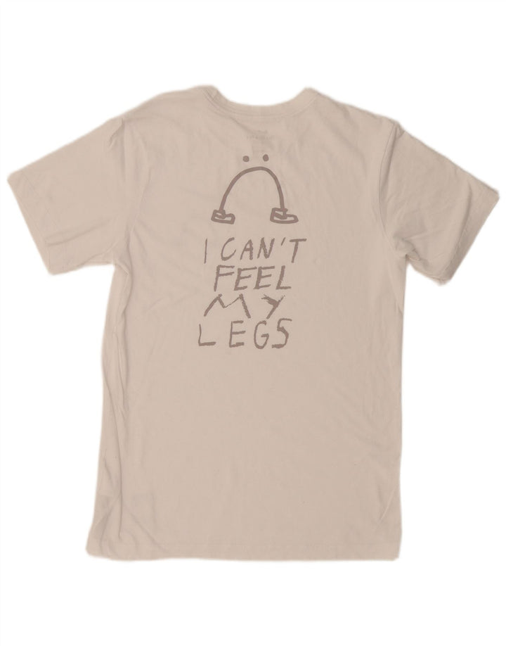 NIKE Hommes Dri Fit Graphic T-Shirt Haut Petit Blanc Coton