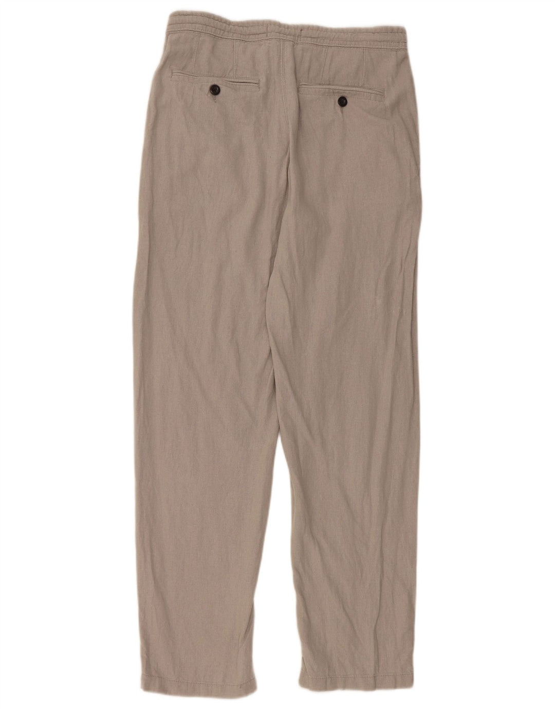 Marks & Spencer Pantalon Chino Droit Regular Femme W30 L31 Lin Gris