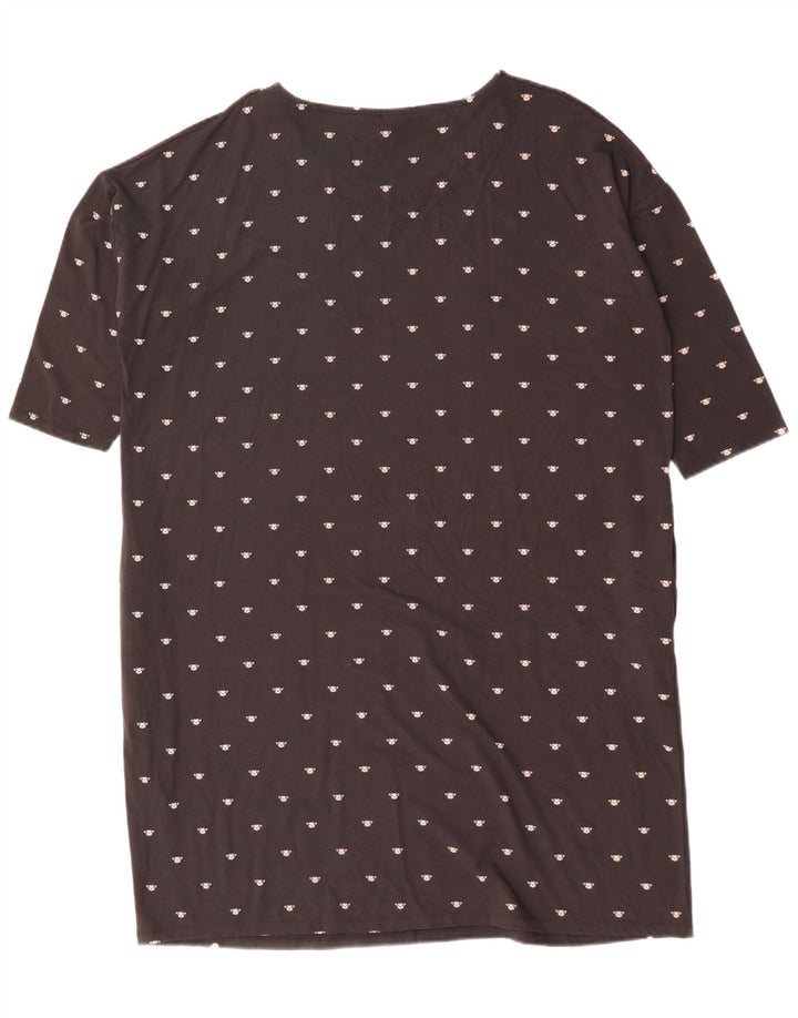JOULES Robe t-shirt surdimensionnée à motif abstrait pour femme UK 14 Large Noir
