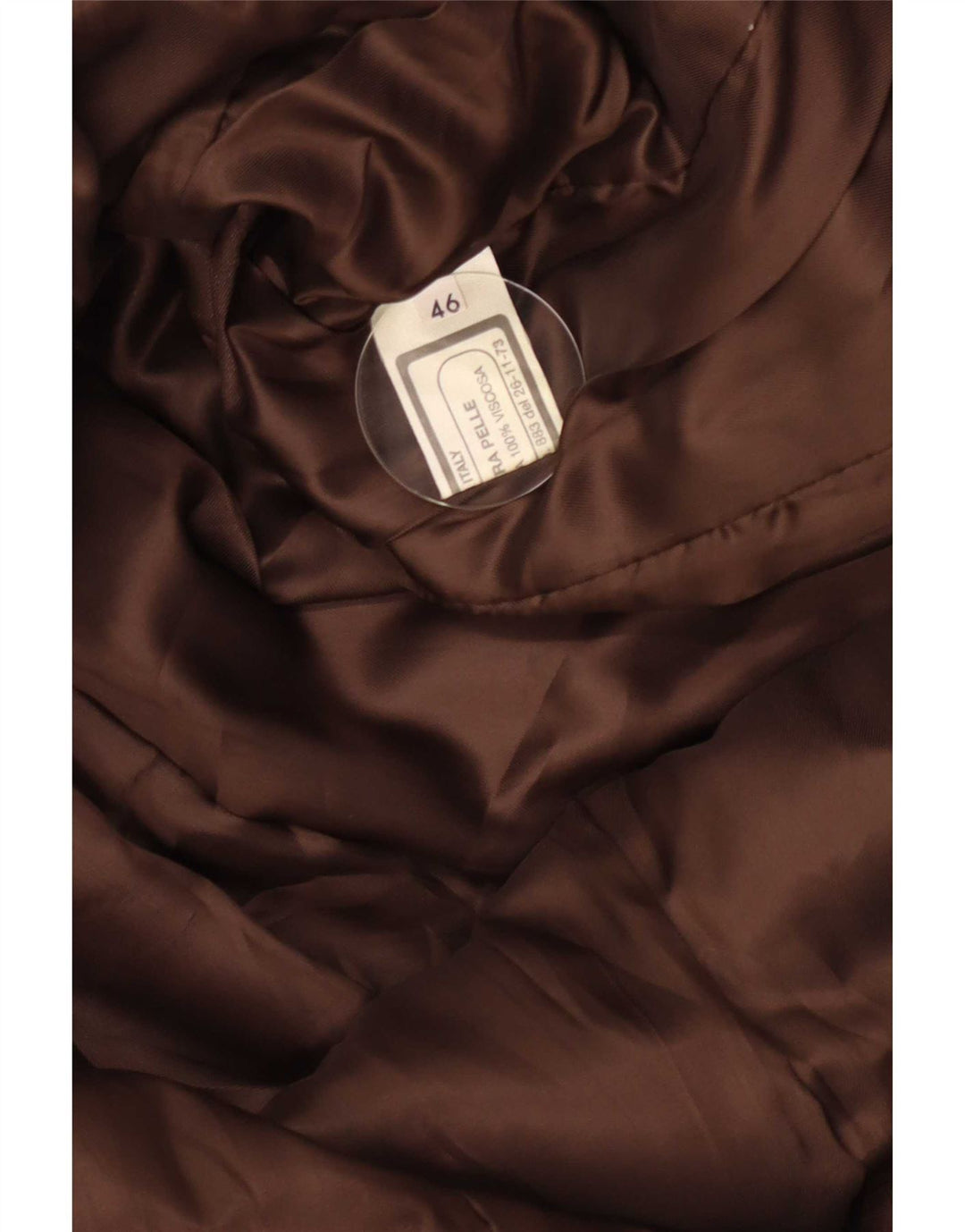 manteau en cuir femme vintage IT 46 Grand Marron