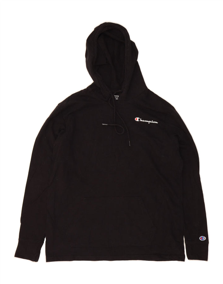 CHAMPION Mens Hoodie Jumper Medium Black Cotton Vintage Champion and Second-Hand Champion from Messina Hembry 