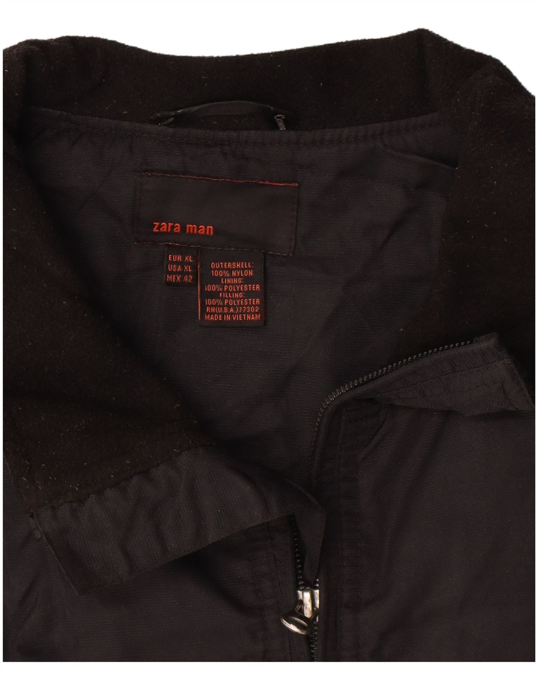 Zara Veste Bomber Homme UK 42 XL Nylon Noir