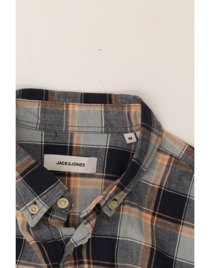 JACK & JONES Mens Shirt Medium Blue Check Cotton Classic Vintage Jack & Jones and Second-Hand Jack & Jones from Messina Hembry 