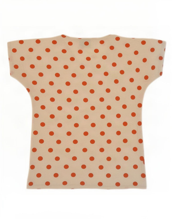Zara Femme T-Shirt Top UK 12 Medium Off White Polka Dot