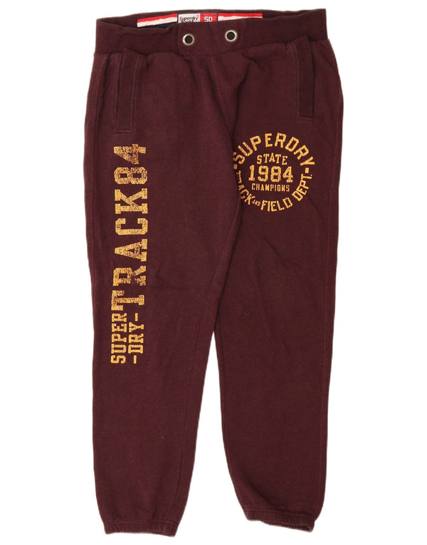 Superdry Pantalon de survêtement graphique pour femme UK 14 Bordeaux moyen