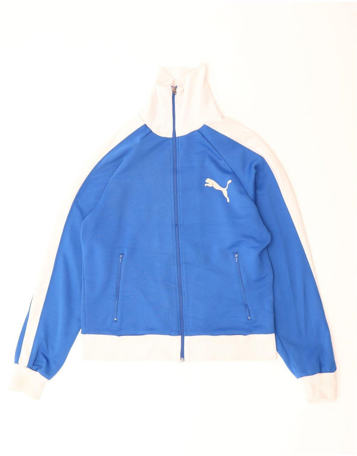 PUMA Veste de survêtement graphique pour femme UK 16 Large Bleu Colorblock