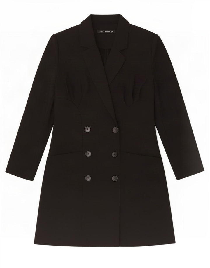 Zara Manteau croisé pour femme UK 12 Medium Noir